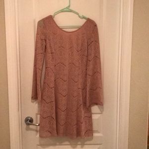 Light and flowy pink lace dress